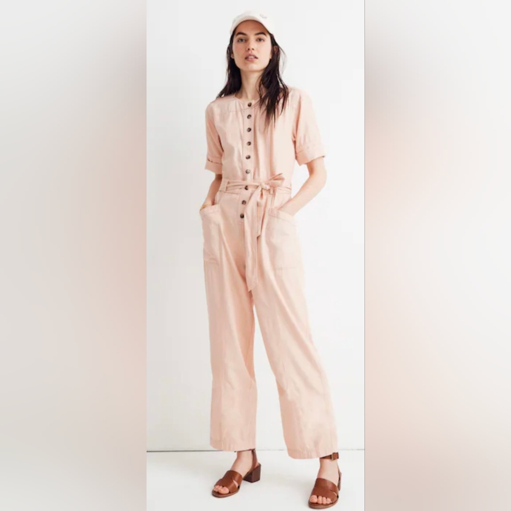 Madewell Women's Blush Top Stiched Coverall Jumpsuit